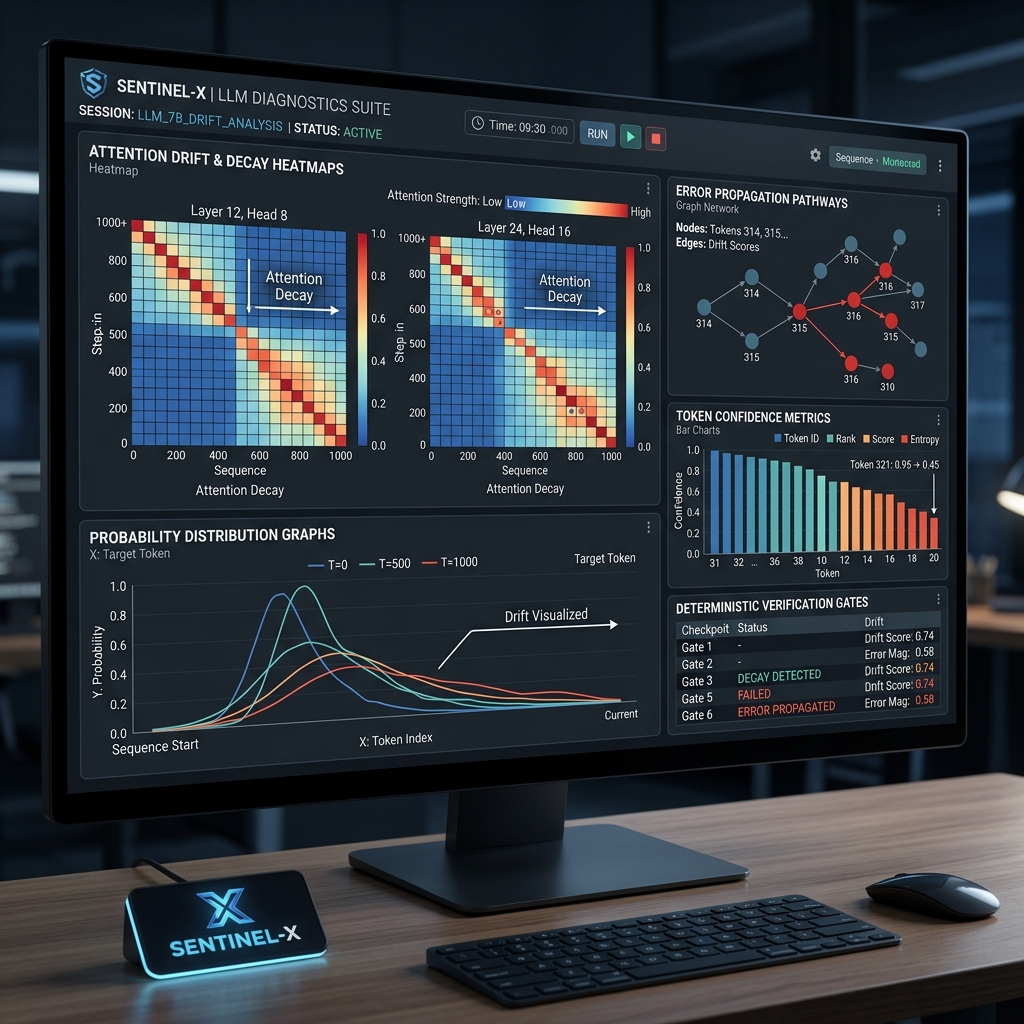 LLM Attention Drift Diagnostic Suite and Error Propagation